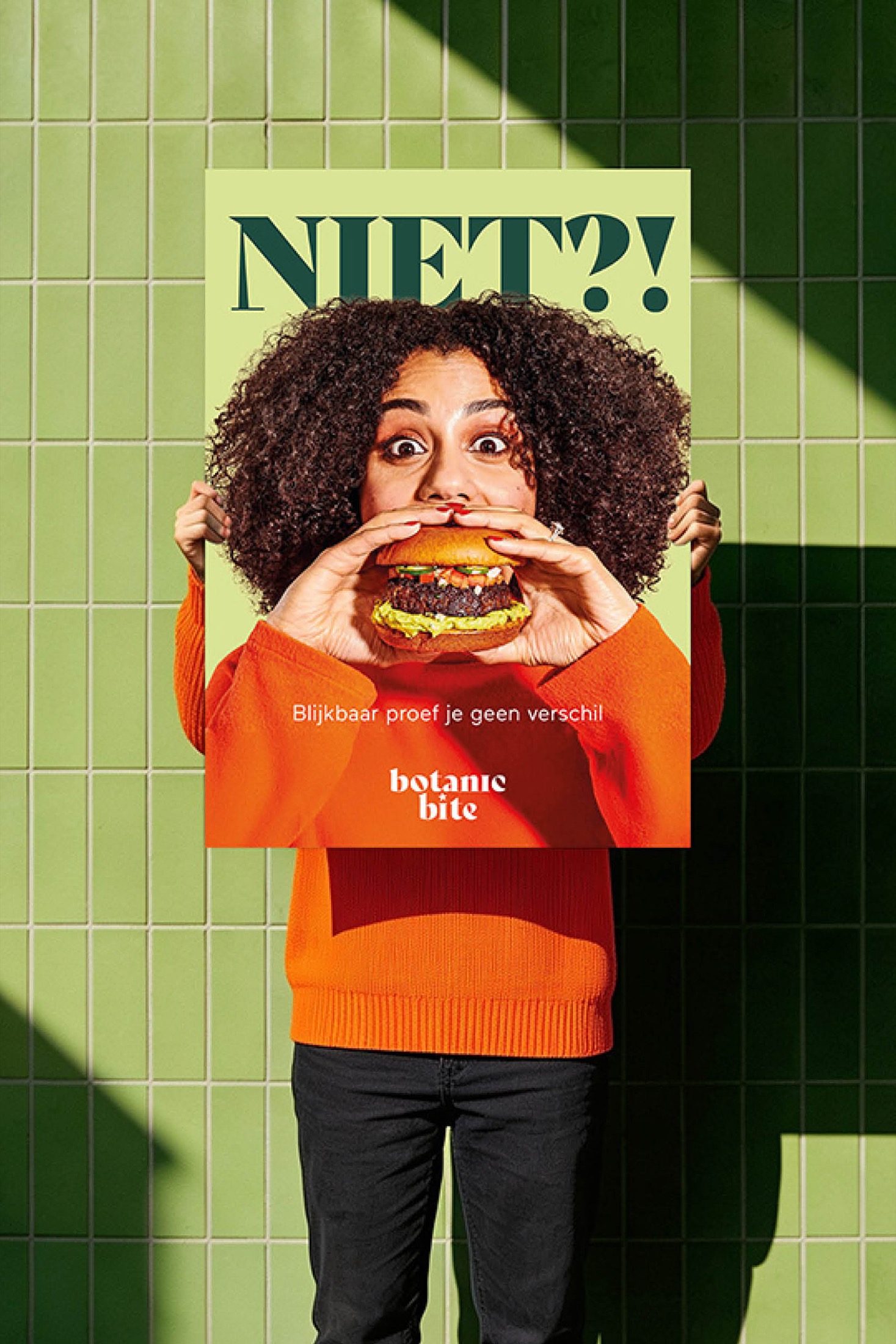 Campagneposter van BotanicBite met de tagline NIET?! Blijkbaar proef je geen verschil