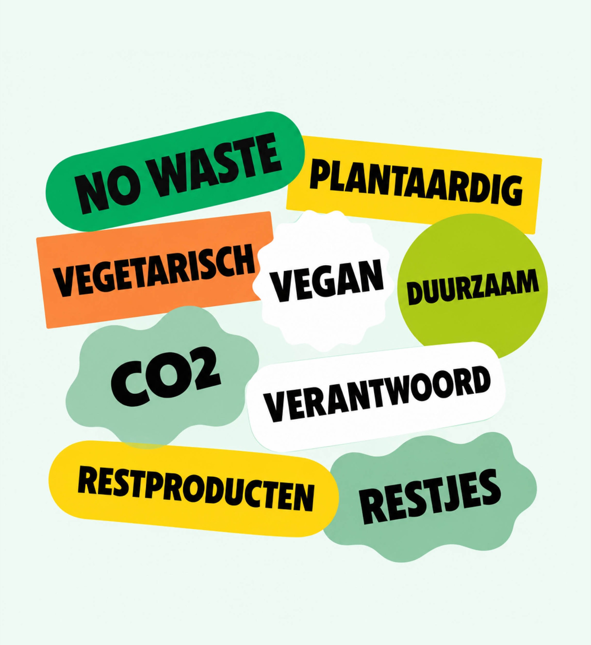 Labels met duurzaamheidstermen die verkoop remmen: vegan, vegetarisch, plantaardig, CO2, no waste